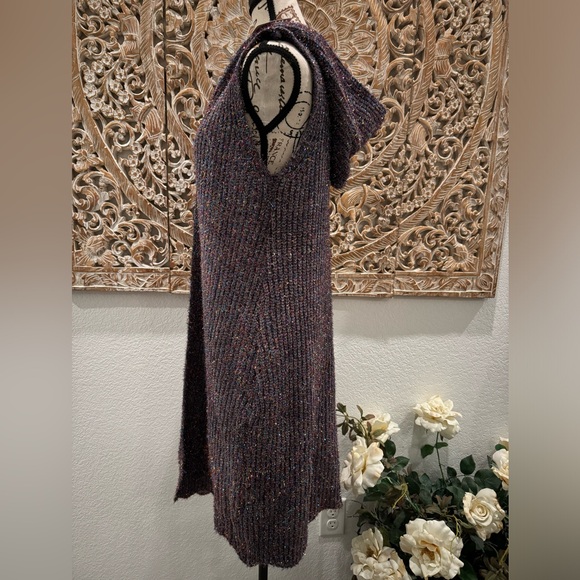 Fashion Apparel & Accessories Blue Multi-sparkle Sleeveless Hoodie Cardigan- S/M - Picture 4 of 13